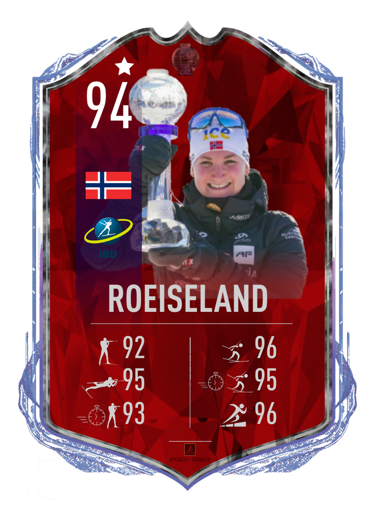 Marte Olsbu Roeiseland - Road to Crystal card for 2022-2023 - Biathlon Cards